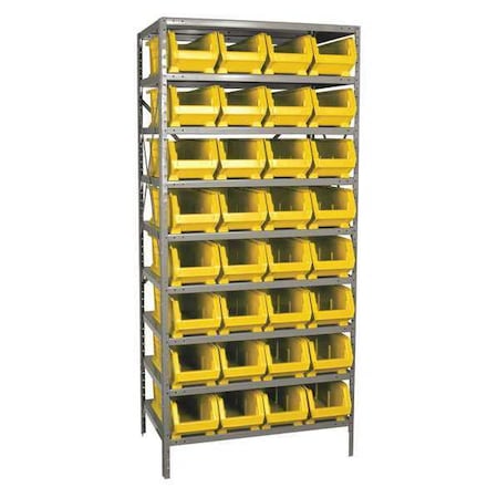 Akro-Mils Steel Bin Shelving Kit, 11 Shelves, Gray/Blue AS2479094B