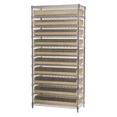 Akro-Mils Wire Shelving, 11 Shelves, Silver/Blue AWS143630320B