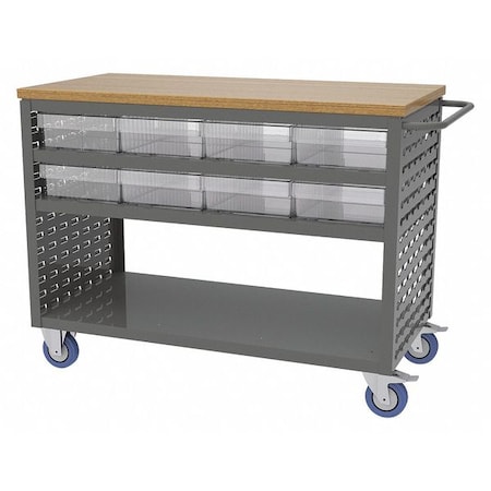Akro-Mils Louvered Cart, 49x24x37.5, Gray/Clear MA4824C2CRY