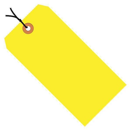 Partners Brand Shipping Tags, Pre-Strung, 13 Pt., 2 3/4" x 1 3/8", Fluorescent Yellow, PK1000 G12012A