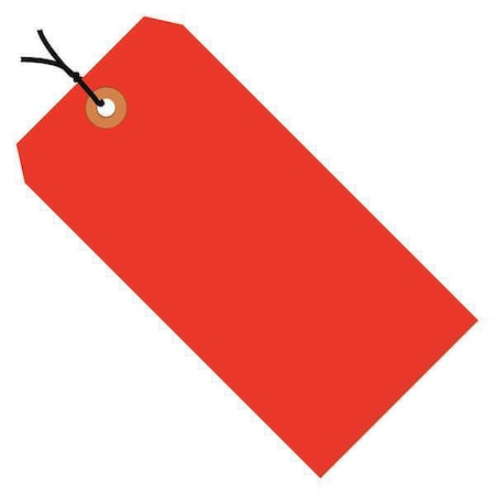 Partners Brand Shipping Tags, Pre-Strung, 13 Pt., 3 3/4" x 1 7/8", Fluorescent Red, PK1000 G12032C