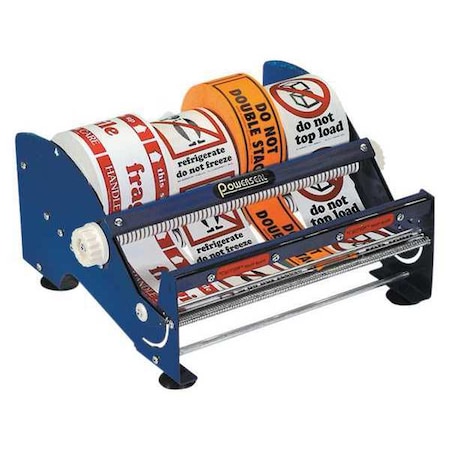 Partners Brand Table Top Label Dispenser, 12", Blue, 1 Each SL9512