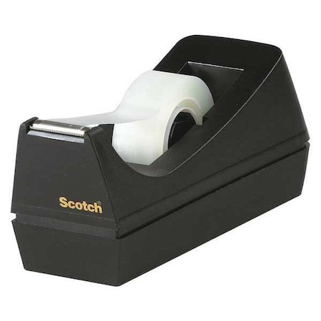 Scotch Table Top Tape Dispenser, 1"Core, Blk, 3/4" Max. Tape Width. Plastic, Black TD3MC38