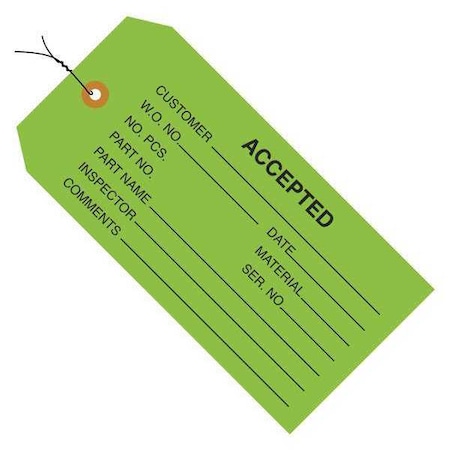 Partners Brand Key Tag, 13 Point Cardstock, 4 3/4" W, Green, Rectangle, 1000 PK G20023