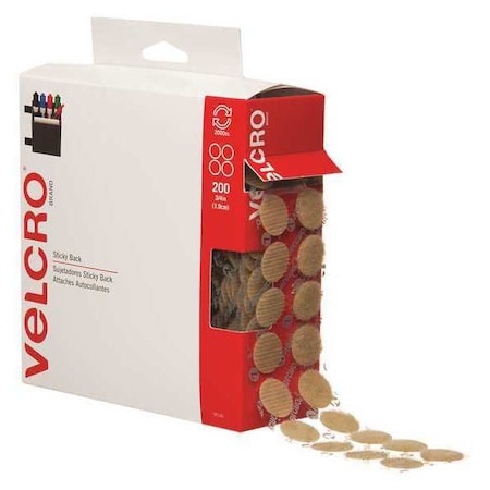 Velcro Brand Tape Combo Packs Dots, 3/4", 3/4" W, Beige, 200 PK VEL105