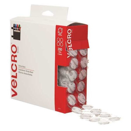 Velcro Brand Tape Combo Packs Dots, 3/4", PK200, Disc, White, 200 PK VEL153
