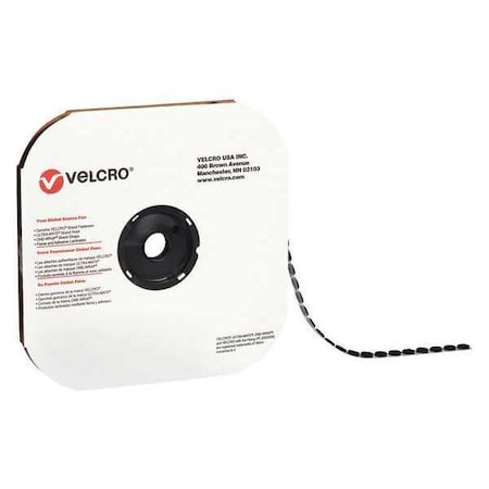 Velcro Brand Tape, Dots Hook, 1-3/8", Blk, PK600, Disc, Black, 600 PK VEL145