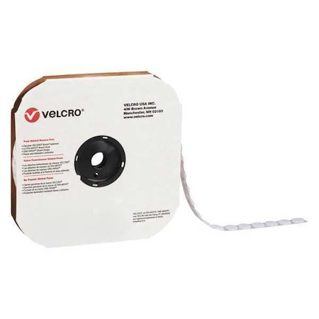 Velcro Brand Tape, Dots, Hook, 1-7/8", Wh, PK450, Disc, White, 450 PK VEL176