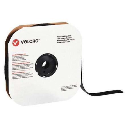 Velcro Brand Tape, Strips, Hook, 1"x75ft., Blk, 75', 1" W, Black VEL133