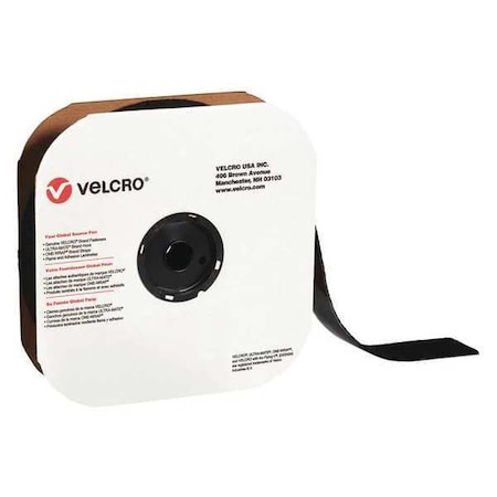 Velcro Brand Tape, Strips, Hook, 2"x75ft., Blk, 75', 2" W, Black VEL137