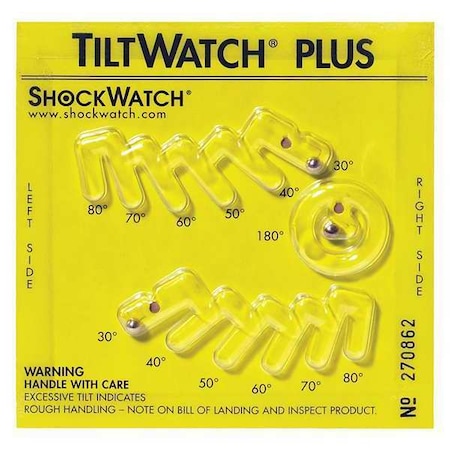 Tiltwatch Tiltwatch Plus with Label, Yellow, PK50 STWPLUS