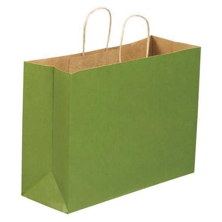 PARTNERS BRAND Tinted Shopping Bags, 16" x 6" x 12", Green Tea, 250/Case BGS108GT
