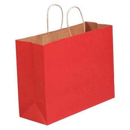 PARTNERS BRAND Tinted Shopping Bags, 16" x 6" x 12", Scarlet, 250/Case BGS108SC