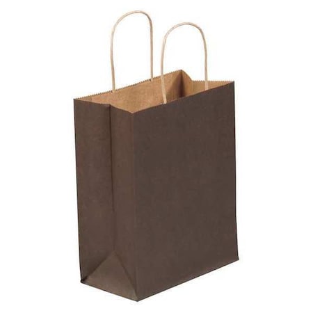 PARTNERS BRAND Tinted Shopping Bags, 8" x 4 1/2" x 10 1/4", Brown, 250/Case BGS103BR