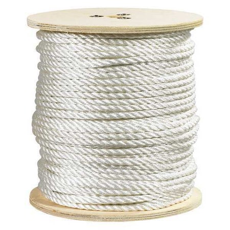 Partners Brand Twisted Polyester Rope, 3/8", 2,900 lb, White, 600'/Case TWR137