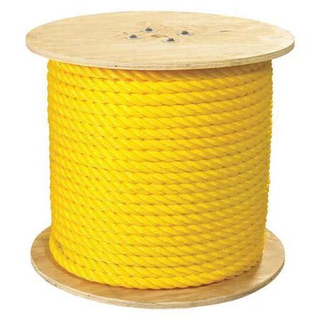 Partners Brand Twisted Polypropylene Rope, 1", 12,800 lb, Yellow, 600'/Case TWR111
