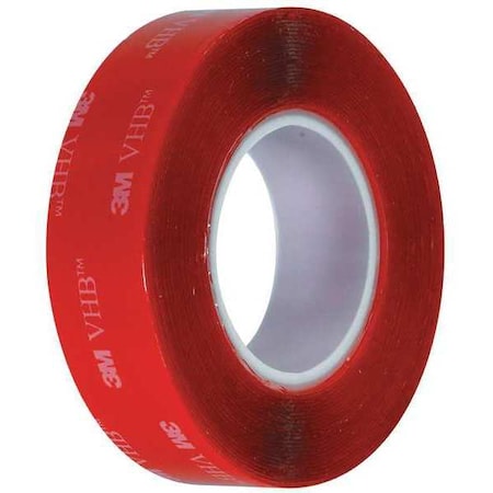 3M 3M 4905 VHB Tape, 20.0 Mil, 1" x 5 yds., Clear, 1/Case VHB490501R
