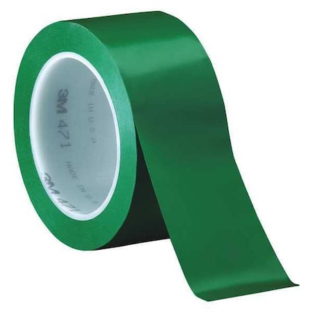 3M Vinyl Tape, 5.2 Mil, 2"x36 yds., Green, PK3 T9674713PKG