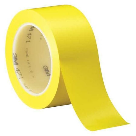 3M Vinyl Tape, 5.2 Mil, 2"x36 yds., Yellow, PK3 T9674713PKY