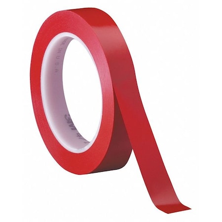 3M Vinyl Tape, 5.2 Mil, 1/2"x36 yds., Red, PK3 T9634713PKR