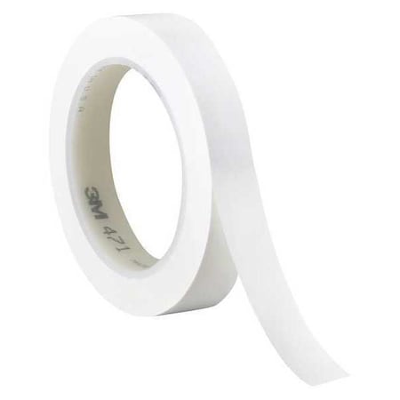 3M Vinyl Tape, 5.2 Mil, 1/2"x36 yds., White, PK3 T9634713PKW