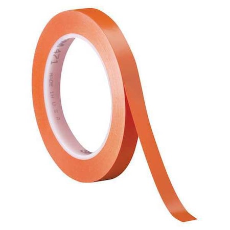 3M Vinyl Tape, 5.2 Mil, 1/4"x36 yds., Orange, PK3 T9614713PKO