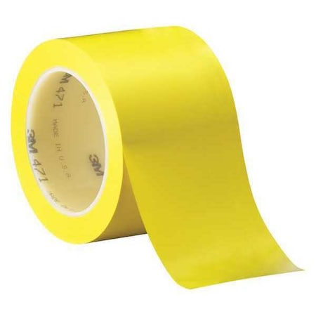 3M Vinyl Tape, 5.2 Mil, 3"x36 yds., Yellow, PK3 T9684713PKY