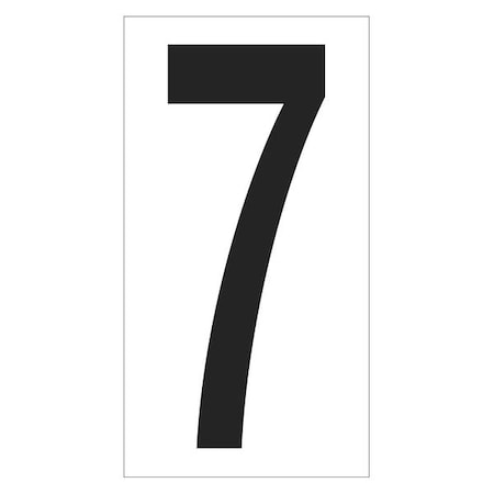 Partners Brand Vinyl Warehouse Number Labels, "7", 3 1/2", Black/White, PK50 DL9307