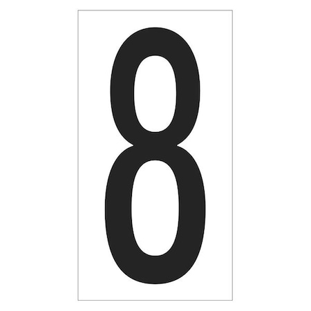 Partners Brand Vinyl Warehouse Number Labels, "8", 3 1/2", Black/White, PK50 DL9308