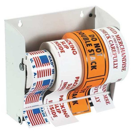 Partners Brand Wall Mount Label Dispenser, 8 1/2", White, 1/Each LDM850