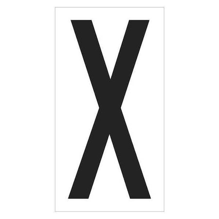 Partners Brand Vinyl Warehouse Letter Labels, "X", 3 1/2", Black/White, PK50 DL9310X