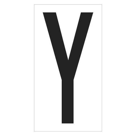 Partners Brand Vinyl Warehouse Letter Labels, "Y", 3 1/2", Black/White, PK50 DL9310Y