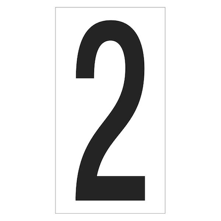 Partners Brand Vinyl Warehouse Number Labels, "2", 3 1/2", Black/White, PK50 DL9302