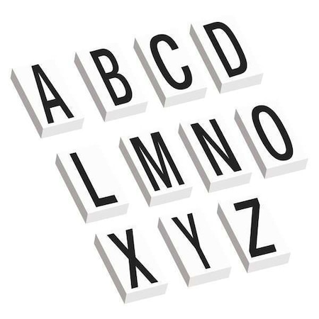 Partners Brand Vinyl Warehouse Letter Kit Labels, Black/White, 1/Each DL9316