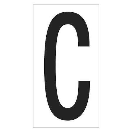 Partners Brand Vinyl Warehouse Letter Labels, "C", 3 1/2", Black/White, PK50 DL9310C