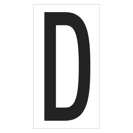 Partners Brand Vinyl Warehouse Letter Labels, "D", 3 1/2", Black/White, PK50 DL9310D