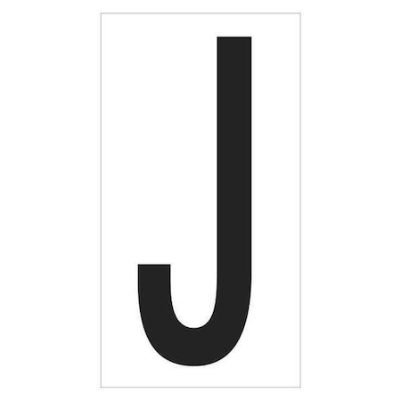Partners Brand Vinyl Warehouse Letter Labels, "J", 3 1/2", Black/White, PK50 DL9310J