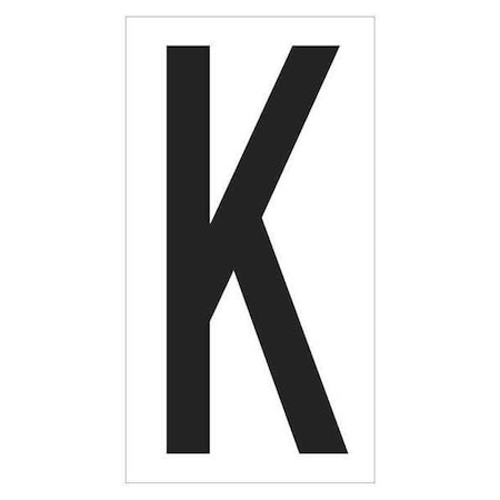 Partners Brand Vinyl Warehouse Letter Labels, "K", 3 1/2", Black/White, PK50 DL9310K