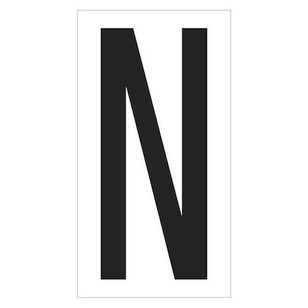 Partners Brand Vinyl Warehouse Letter Labels, "N", 3 1/2", Black/White, PK50 DL9310N