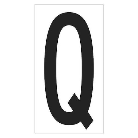 Partners Brand Vinyl Warehouse Letter Labels, "Q", 3 1/2", Black/White, PK50 DL9310Q