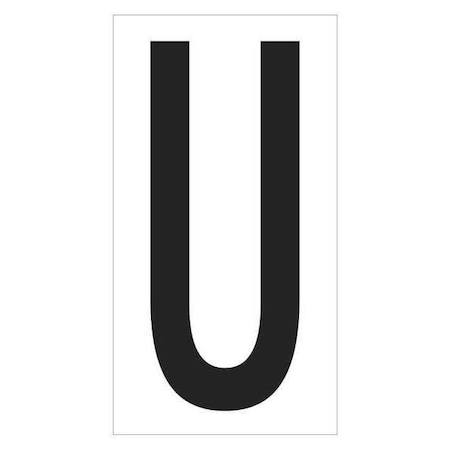 Partners Brand Vinyl Warehouse Letter Labels, "U", 3 1/2", Black/White, PK50 DL9310U