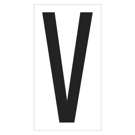 Partners Brand Vinyl Warehouse Letter Labels, "V", 3 1/2", Black/White, PK50 DL9310V