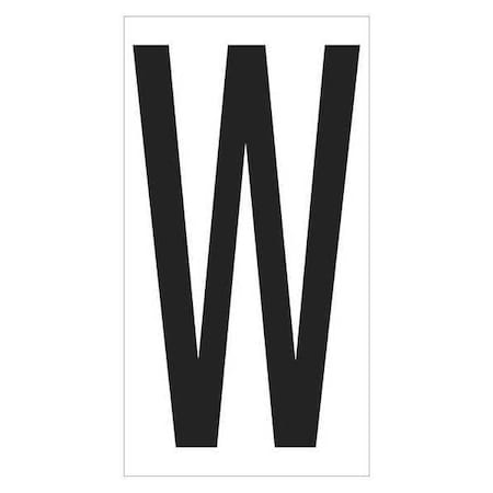 Partners Brand Vinyl Warehouse Letter Labels, "W", 3 1/2", Black/White, PK50 DL9310W