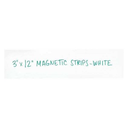 Partners Brand Warehouse Labels, Magnetic Strips, 3" x 12", White, PK25 LH185