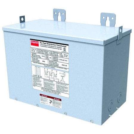 Dayton General Purpose Transformer, 15 kVA, NEMA 3R, 240V AC, 480V AC 44YV01