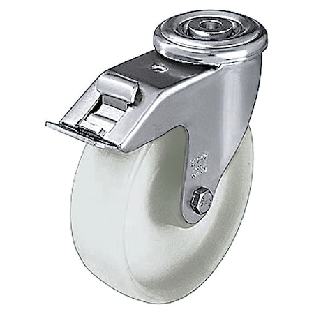 Zoro Select Kingpin Swivel Cstr, Nyln, 5 in, 330 lb, Wht LEXR-PO 125XR-FI