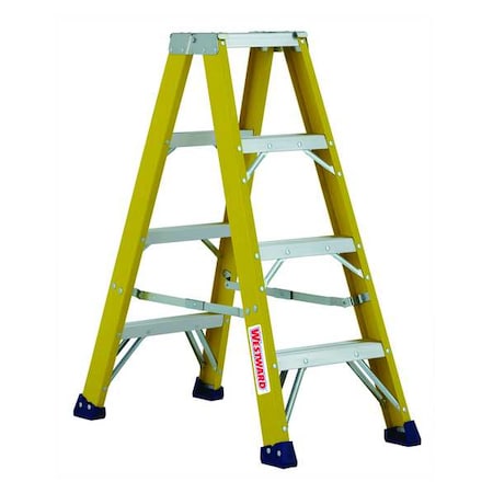 Westward 4 ft Twin Stepladder, 375 lb Capacity 44YY09