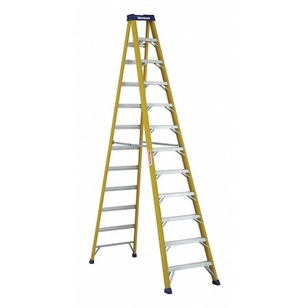 Westward 12 ft Stepladder, 375 lb Capacity 44YY50