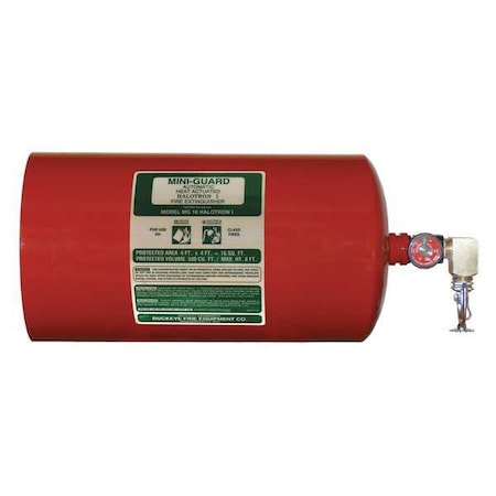 Buckeye Fire Equipment Automatic Spot Protection, 18 lb Capacity, Class BC , UL Rating10B:C , Halotron 5 sec, Discharge Time: 87105