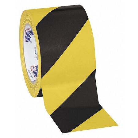 Partners Brand Tape Logic Striped Vinyl Tape, 7.0 Mil, 3" x 36 yds., Black/Yellow, PK3 T93363PKBY